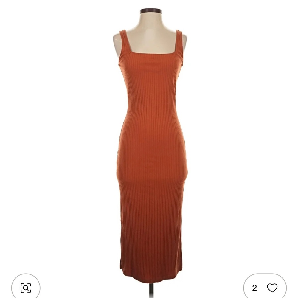 wild fable burnt orange midi dress